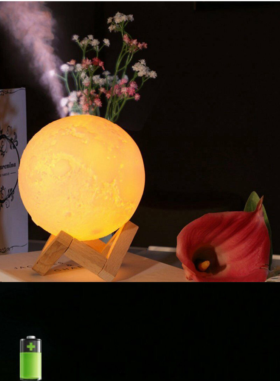 Humidificador de aire grande de 880ml difusor de Aroma de aceite esencial para el hogar 3d Led Luz de luna USB difusor de aromaterapia Envío Directo
