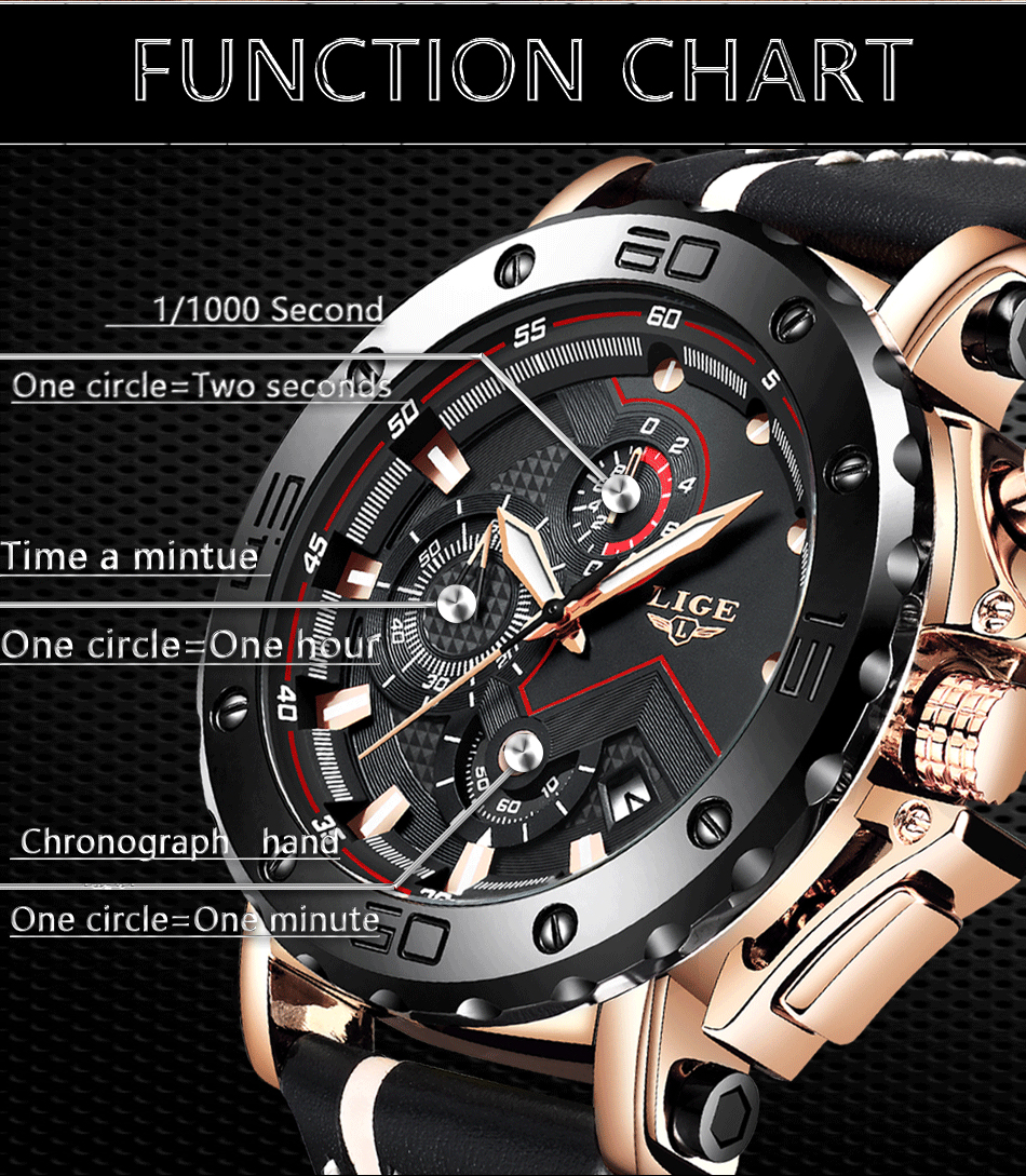 Reloj Masculino 2020, nuevo cronógrafo deportivo LIGE para hombre, relojes de marca de primera calidad de cuero Casual a prueba de agua, reloj de cuarzo para hombre Reloj Masculino 2020, nuevo cronógrafo deportivo LIGE para hombre, relojes de marca de primera calidad de cuero Casual a prueba de agua, reloj de cuarzo para hombre