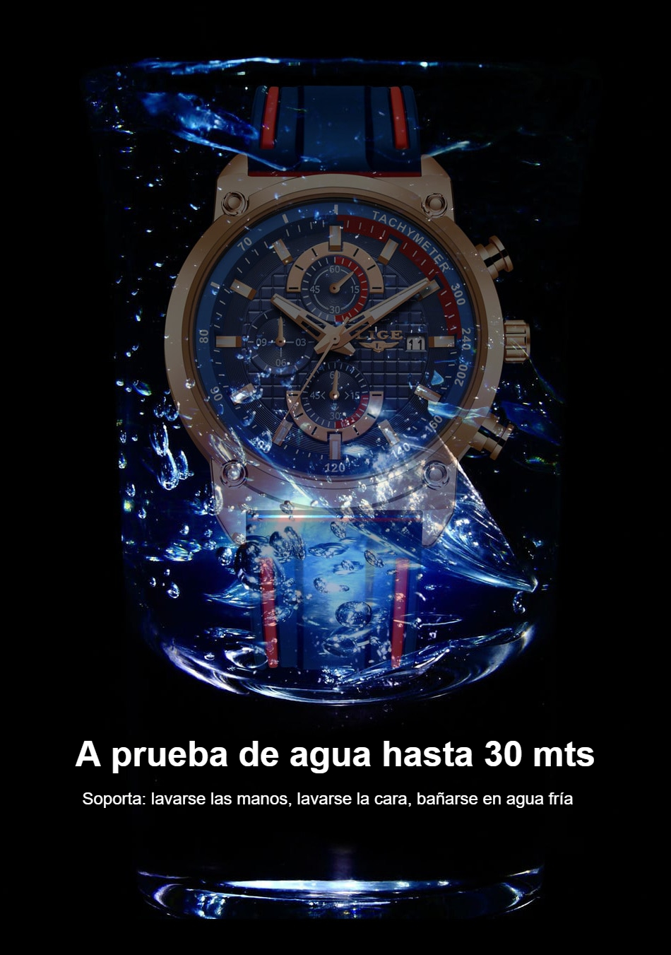 ¡Novedad de 2019! Relojes LIGE de lujo para hombre, reloj con esfera de silicona resistente al agua para hombre, reloj dorado de cuarzo, cronógrafo deportivo para hombre