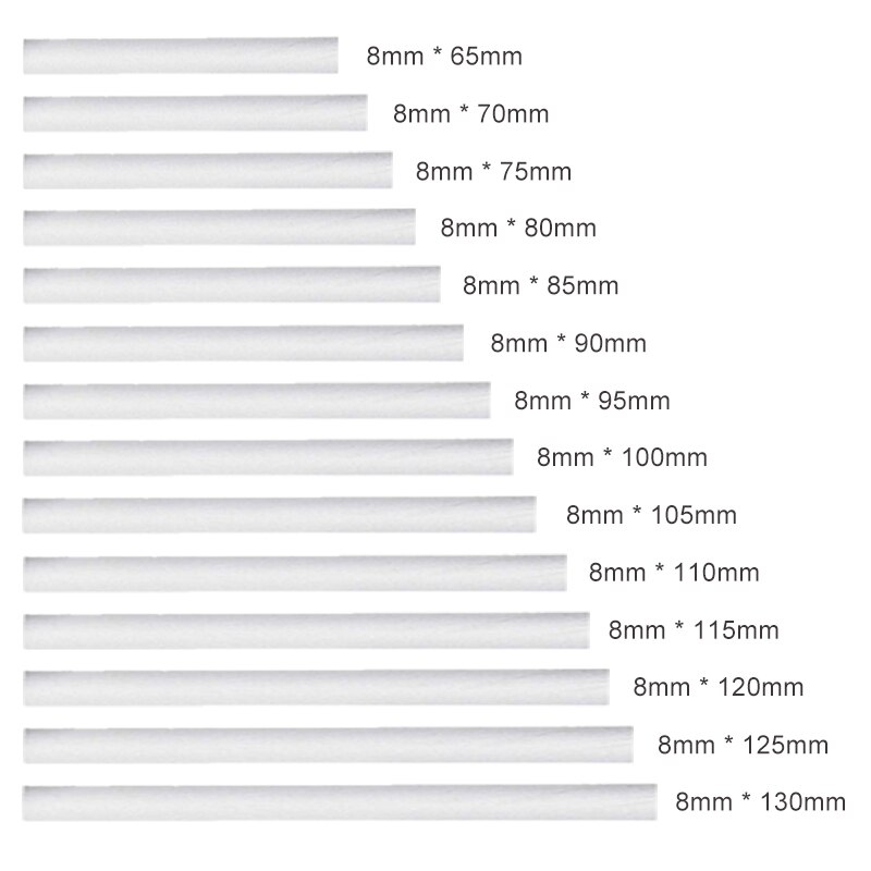 10 paquetes de 8mm humidificador bastoncillo de algodón núcleo de filtro de algodón mechas humidificador palos de filtro de algodón reemplazar piezas de humidificador