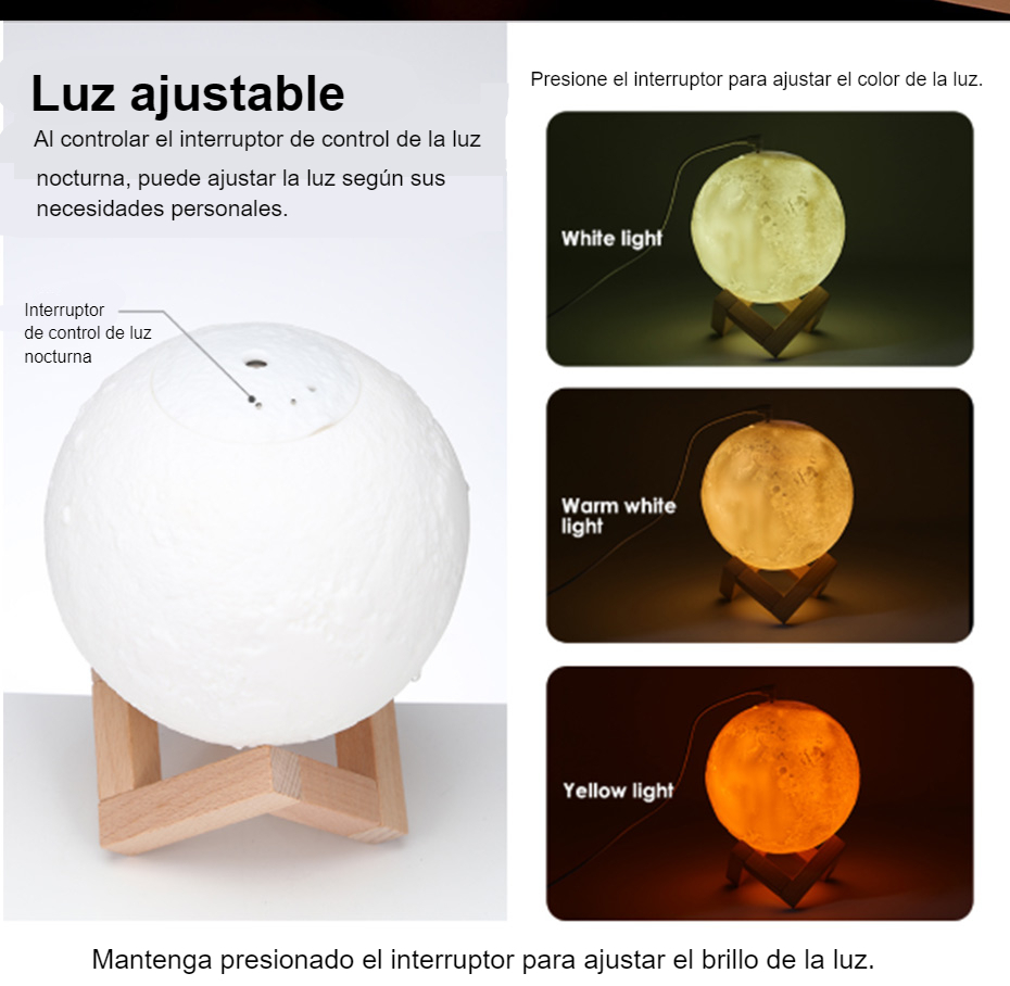 Humidificador de aire grande de 880ml difusor de Aroma de aceite esencial para el hogar 3d Led Luz de luna USB difusor de aromaterapia Envío Directo