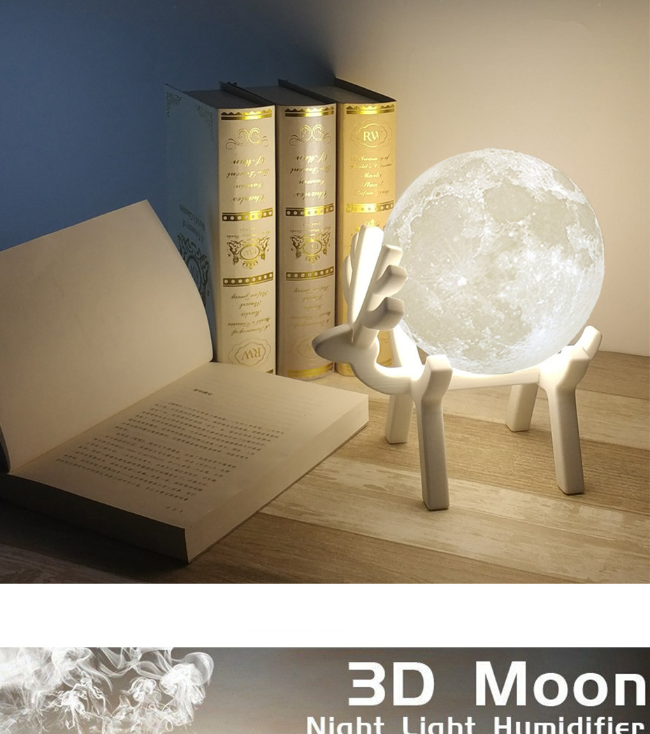Humidificador de aire grande de 880ml difusor de Aroma de aceite esencial para el hogar 3d Led Luz de luna USB difusor de aromaterapia Envío Directo