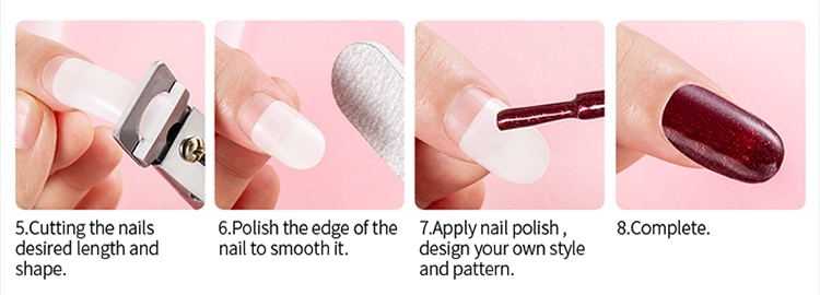 100 Uds con caja Natural transparente medio acrílico UV Gel manicura francés uñas falsas consejos al por mayor