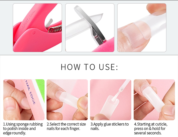 100 Uds con caja Natural transparente medio acrílico UV Gel manicura francés uñas falsas consejos al por mayor