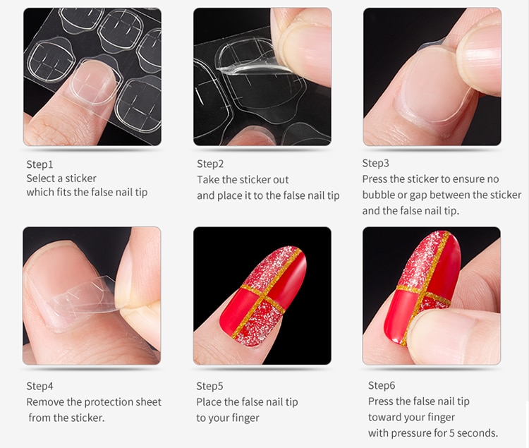 100 Uds con caja Natural transparente medio acrílico UV Gel manicura francés uñas falsas consejos al por mayor