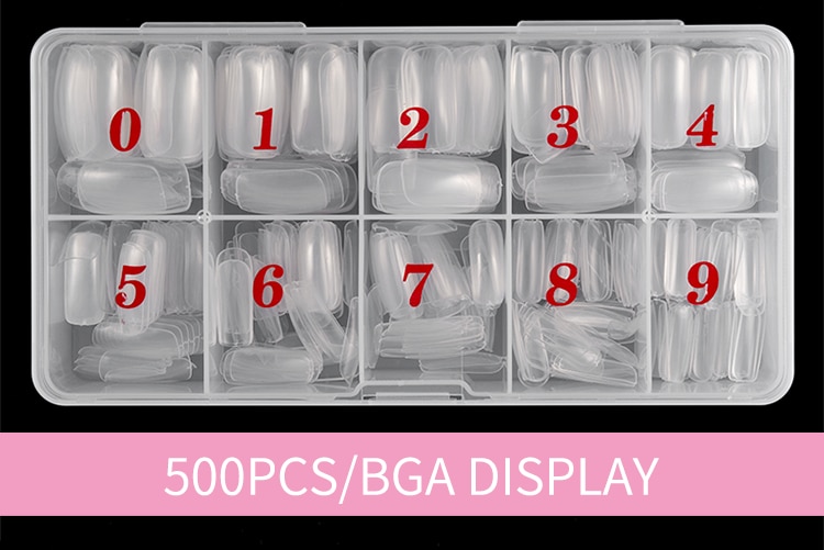 100 Uds con caja Natural transparente medio acrílico UV Gel manicura francés uñas falsas consejos al por mayor