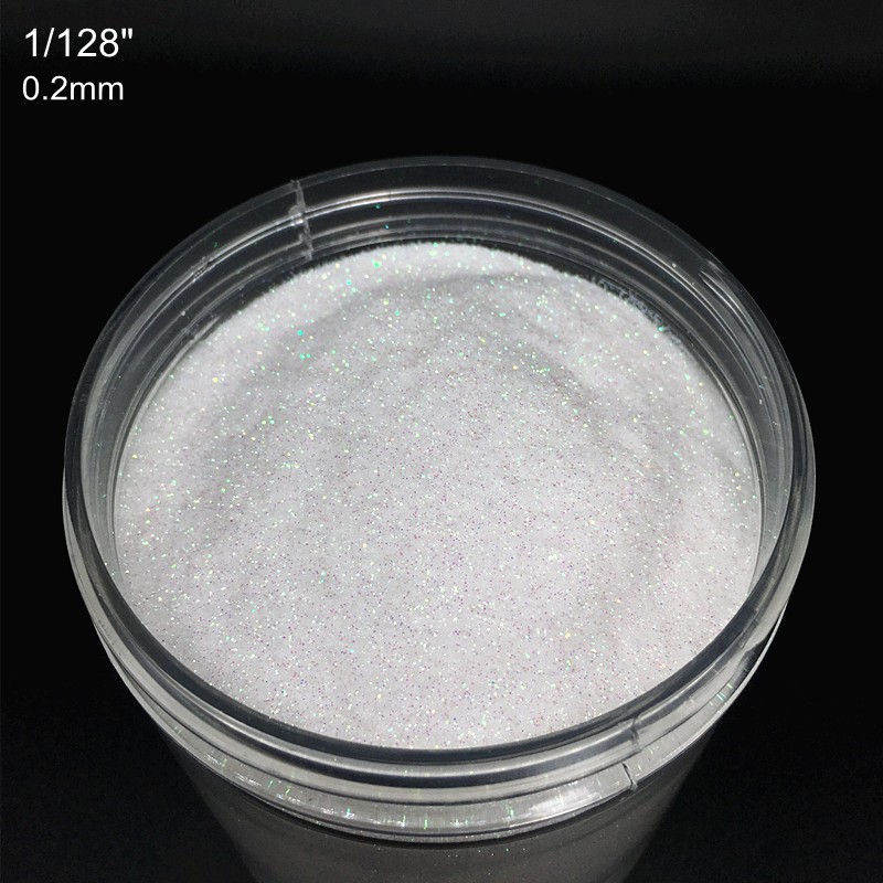 3 colores holográfico 10 ml/Box polvo de brillo de uñas 3 tamaños (0,2mm, 0,4mm y 1mm) Polvo para uñas iridiscente brillo decoración de uñas 10g
