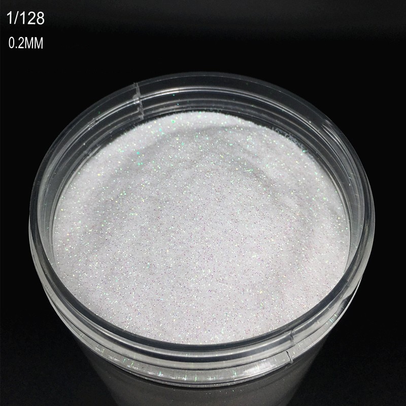 3 colores holográfico 10 ml/Box polvo de brillo de uñas 3 tamaños (0,2mm, 0,4mm y 1mm) Polvo para uñas iridiscente brillo decoración de uñas 10g