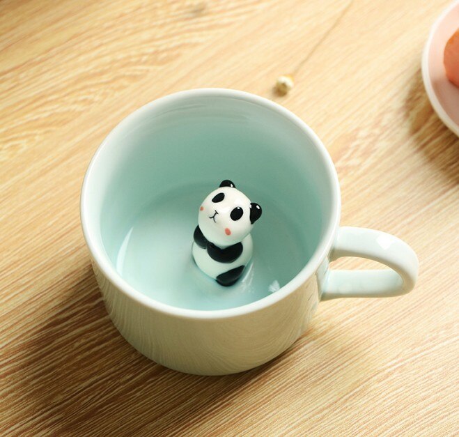 Tazas creativas de cerámica de dibujos animados recién llegadas taza de té de la leche de Animal lindo 220ml regalos de cumpleaños novedosos tazas