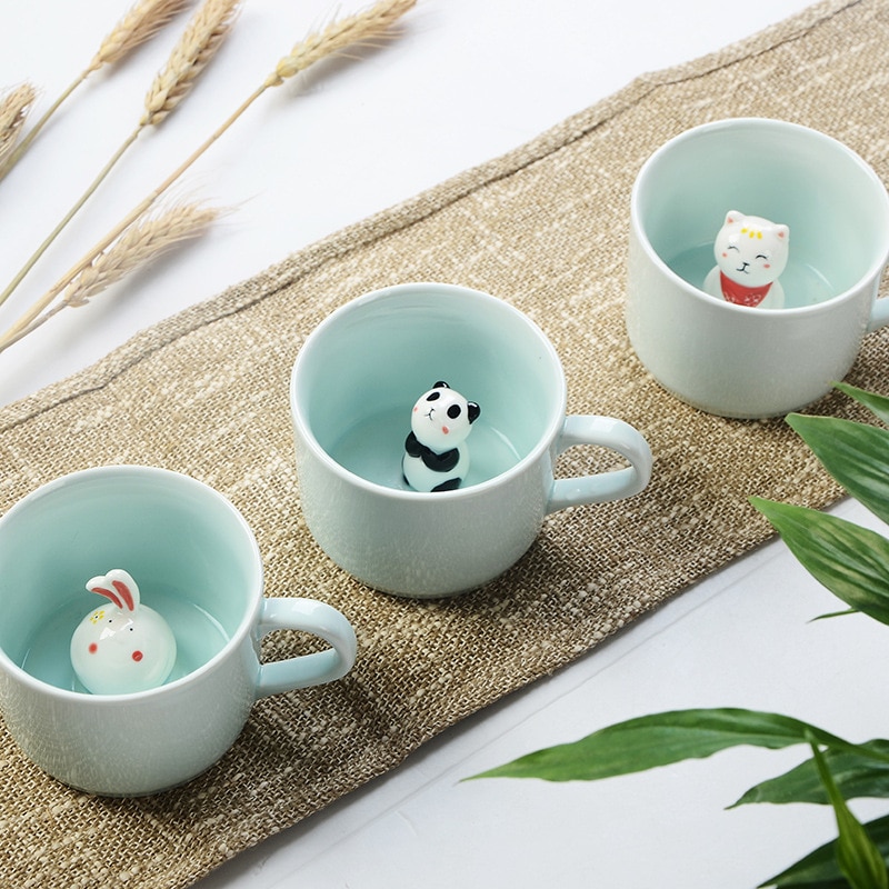 Tazas creativas de cerámica de dibujos animados recién llegadas taza de té de la leche de Animal lindo 220ml regalos de cumpleaños novedosos tazas Tazas creativas de cerámica de dibujos animados recién llegadas taza de té de la leche de Animal lindo 220ml regalos de cumpleaños novedosos tazas