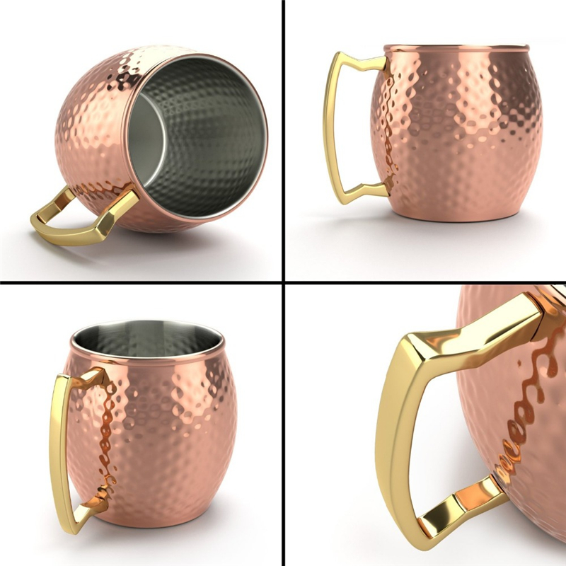8 piezas 550ml Moscú mula tazas de cobre Metal tazón taza de acero inoxidable cerveza vino café taza