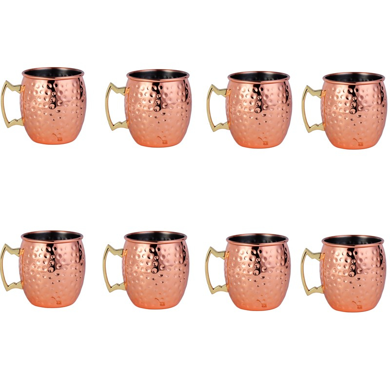 8 piezas 550ml Moscú mula tazas de cobre Metal tazón taza de acero inoxidable cerveza vino café taza
