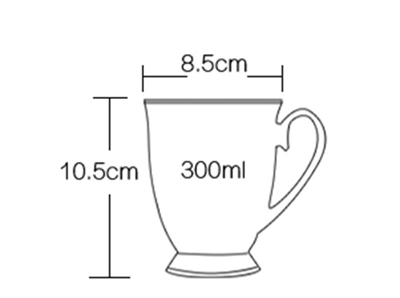 300 ML, taza de café de cerámica de porcelana de hueso, pintura floral de tazas de café, regalo creativo taza de té de cerámica, ceremonia del té vintage