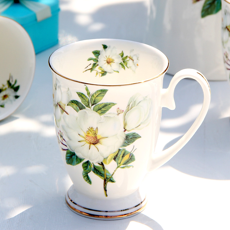 Tazas de café divertidas de porcelana china de 300 ML, pintura floral de porcelana, tazas de café espresso de campo vintage, tazas de té
