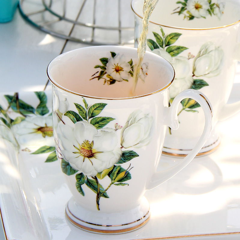 Tazas de café divertidas de porcelana china de 300 ML, pintura floral de porcelana, tazas de café espresso de campo vintage, tazas de té