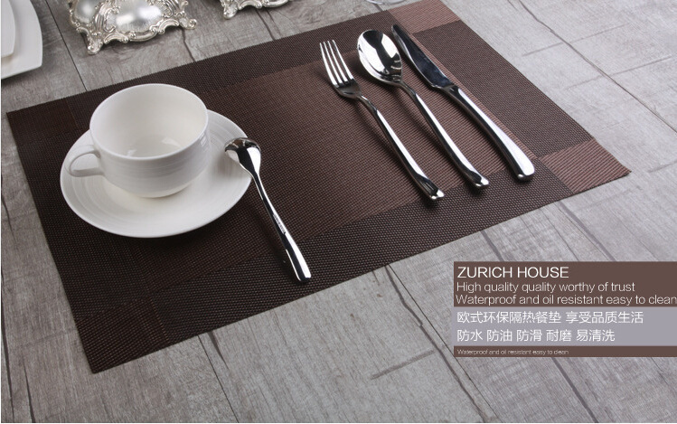 6 uds mantel lavable estera de mesa de PVC Diagonal de Teslin mancha-resistente comedor disco Bowl alfombrilla antideslizante almohadilla