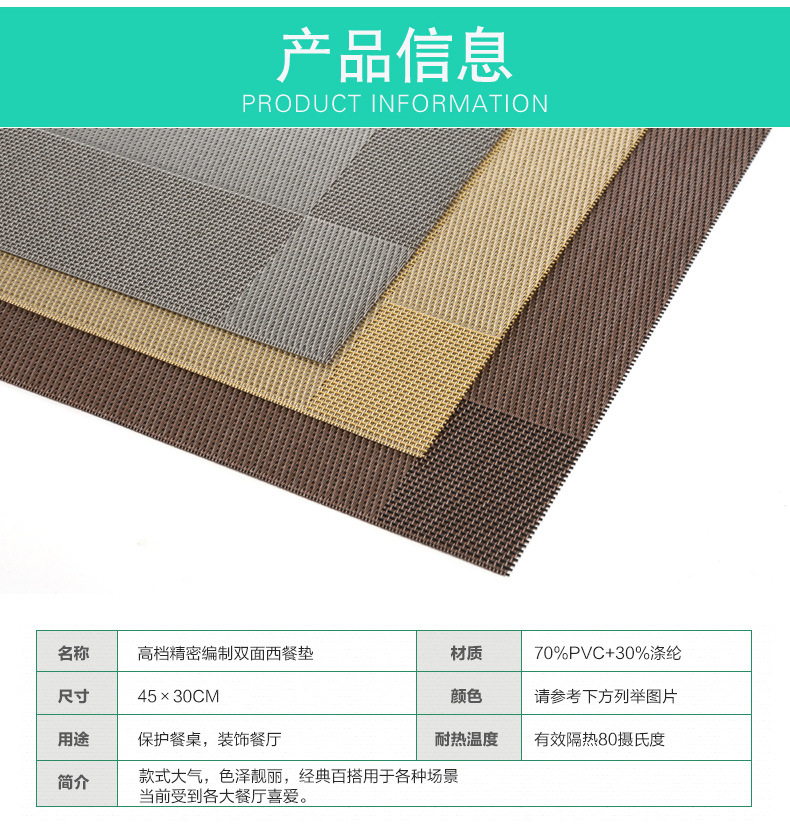 6 uds mantel lavable estera de mesa de PVC Diagonal de Teslin mancha-resistente comedor disco Bowl alfombrilla antideslizante almohadilla