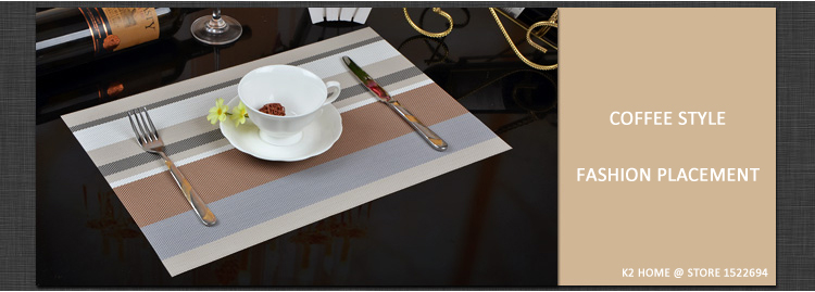 Manteles individuales para mesa 4 uds, tapete de PVC antideslizante para cocina, manteles decorativos resistentes a las manchas, manteles de PVC
