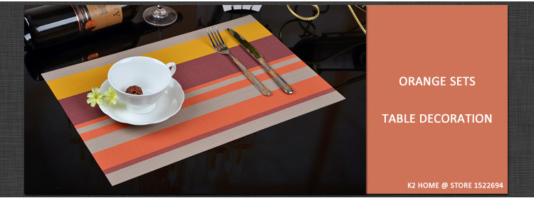 Manteles individuales para mesa 4 uds, tapete de PVC antideslizante para cocina, manteles decorativos resistentes a las manchas, manteles de PVC