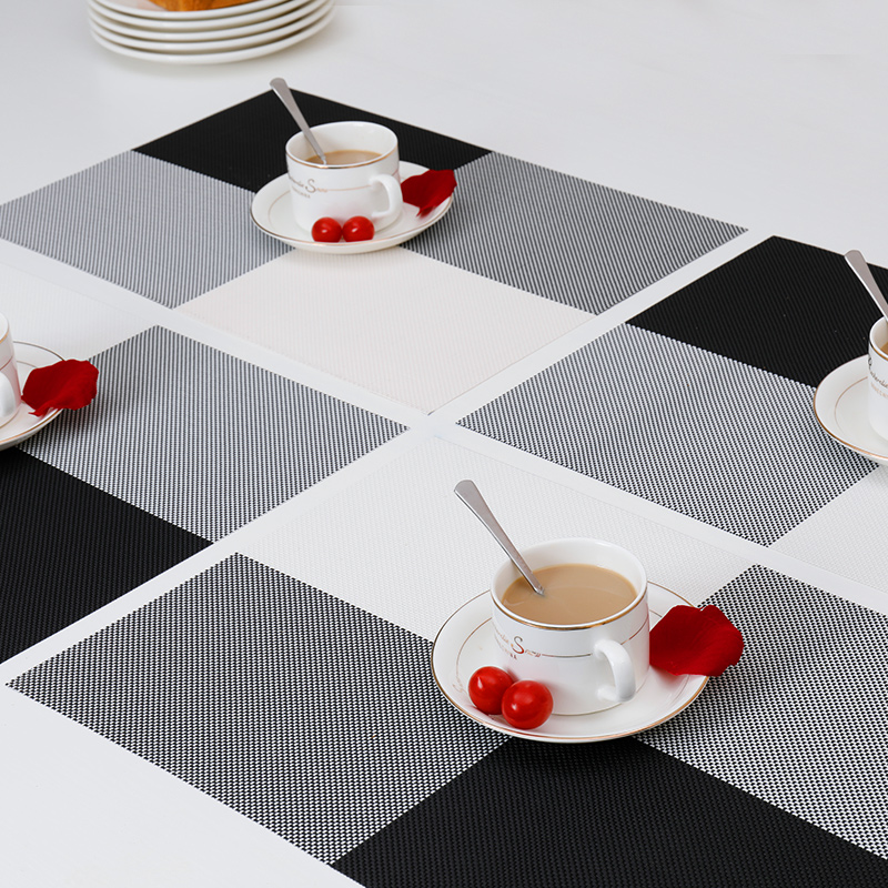 Manteles Individuales de calidad para mesa de comedor, tejidos en vinilo para el hogar, manteles lavables, manteles resistentes al calor, paquete de 4 Uds