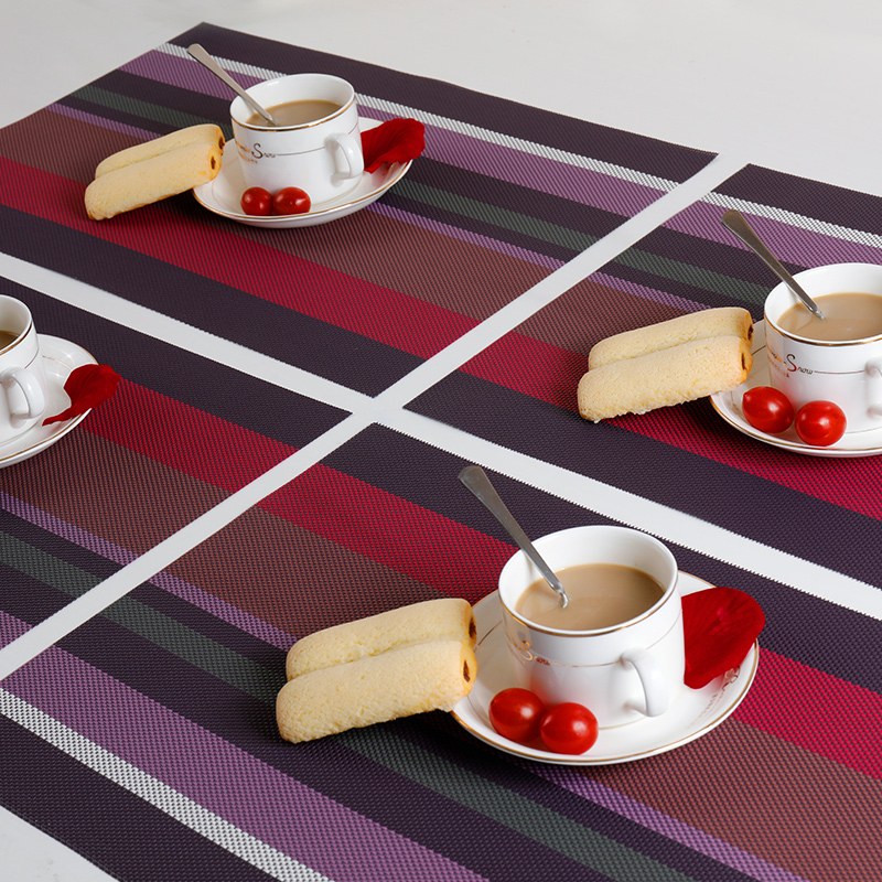 Manteles Individuales de calidad para mesa de comedor, tejidos en vinilo para el hogar, manteles lavables, manteles resistentes al calor, paquete de 4 Uds