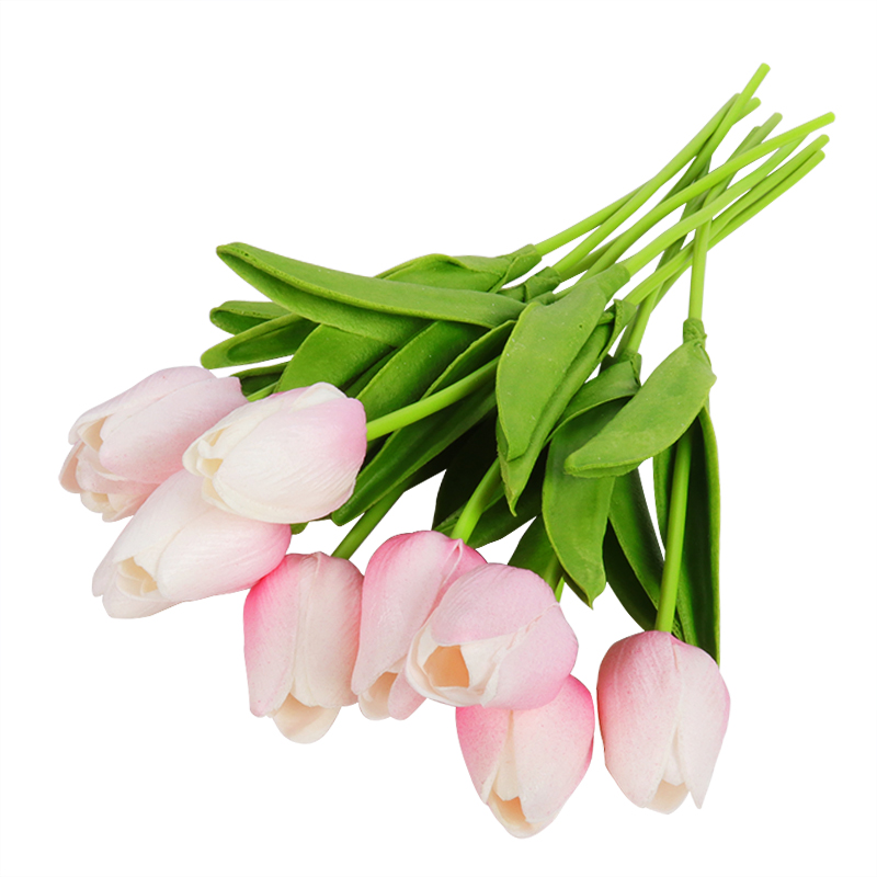 WEIGAO 10 Uds flor Artificial de tulipán Real tacto Artificial ramo falsa flor flores decorativas para boda casa jardín decoración