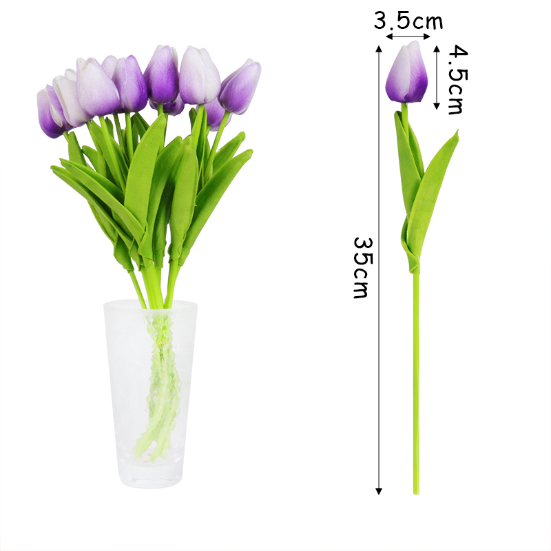 WEIGAO 10 Uds flor Artificial de tulipán Real tacto Artificial ramo falsa flor flores decorativas para boda casa jardín decoración