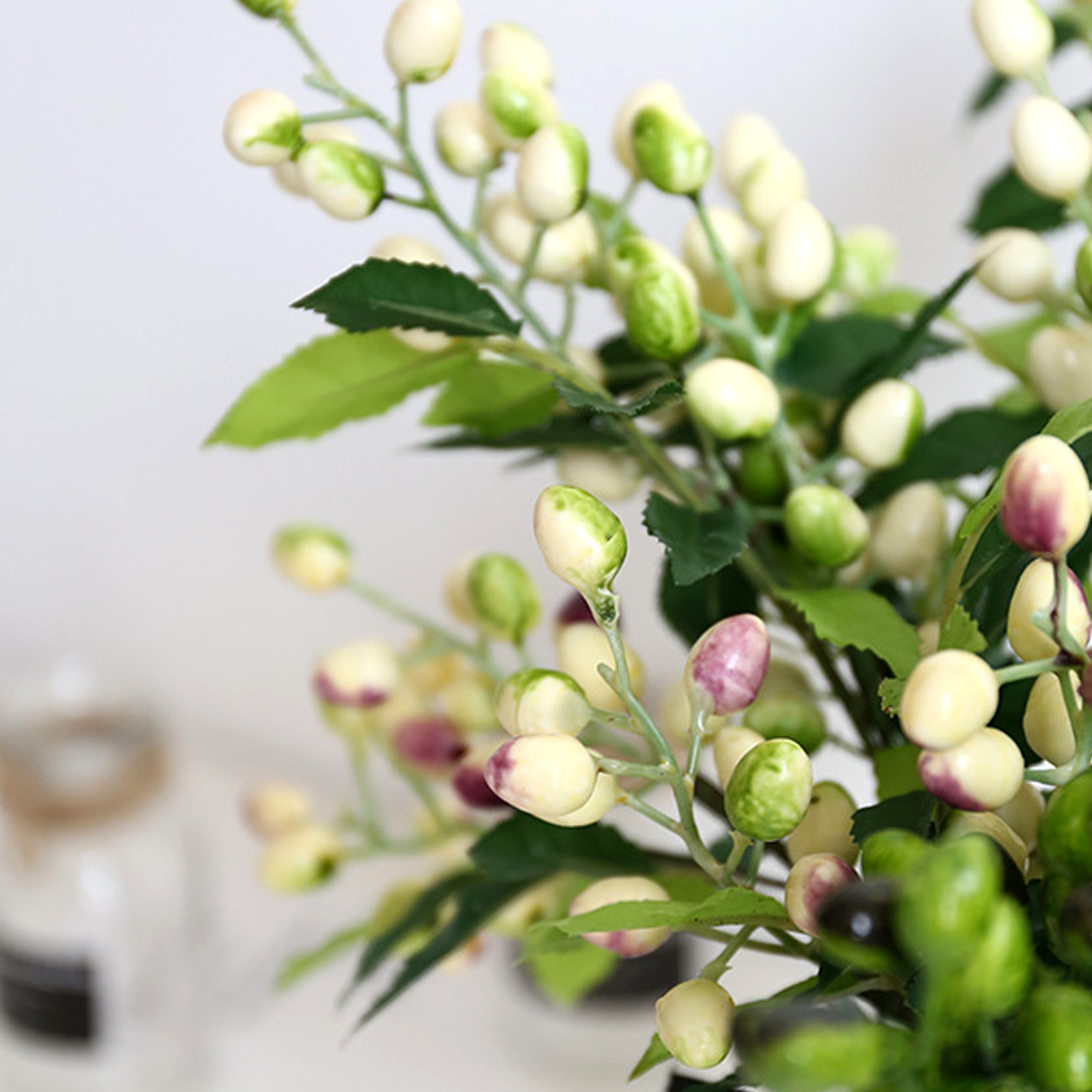 Ramo de flores artificiales de olivo, flores verdes, decoración de plantas para DIY, decoración para bodas, fiestas, accesorios para jardín