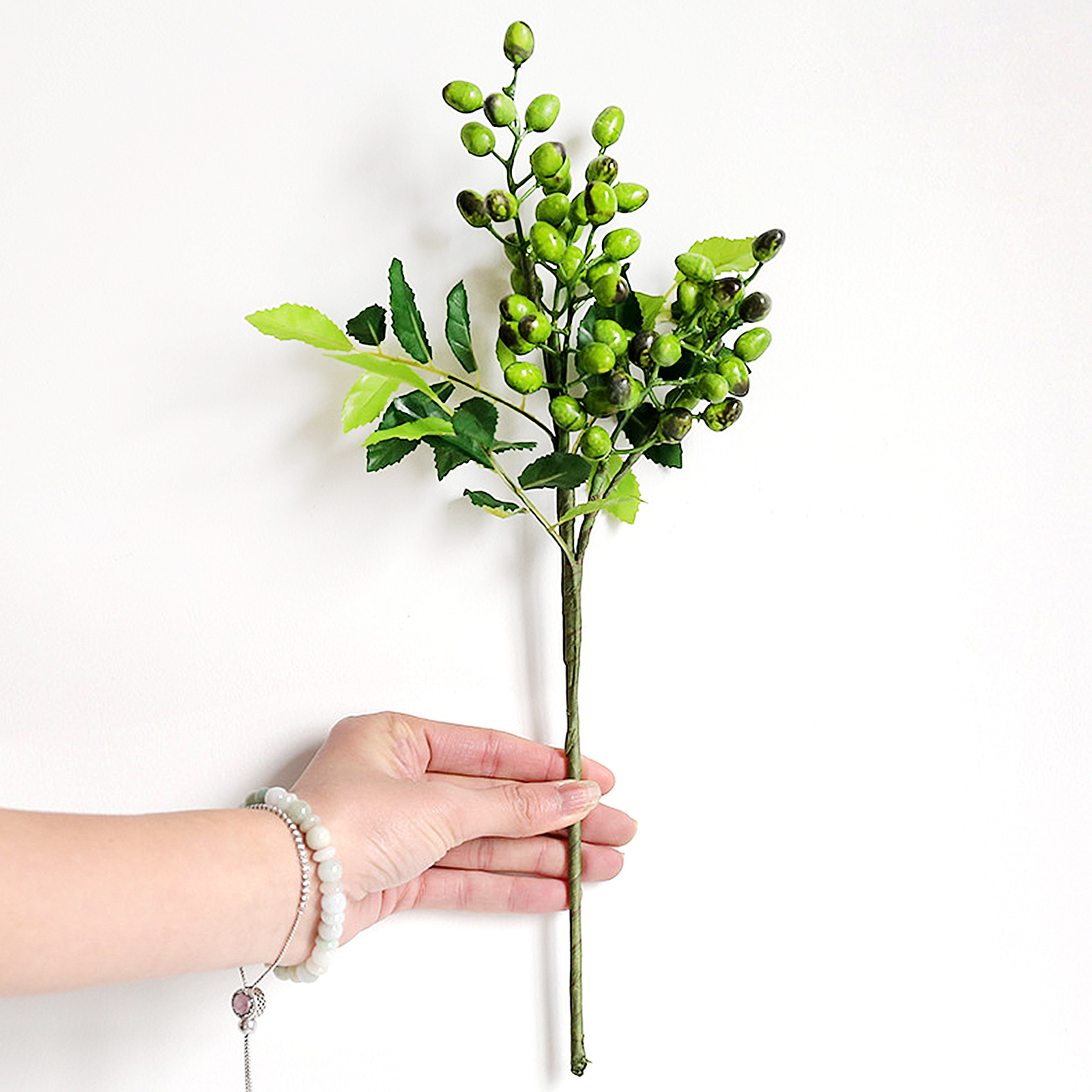 Ramo de flores artificiales de olivo, flores verdes, decoración de plantas para DIY, decoración para bodas, fiestas, accesorios para jardín