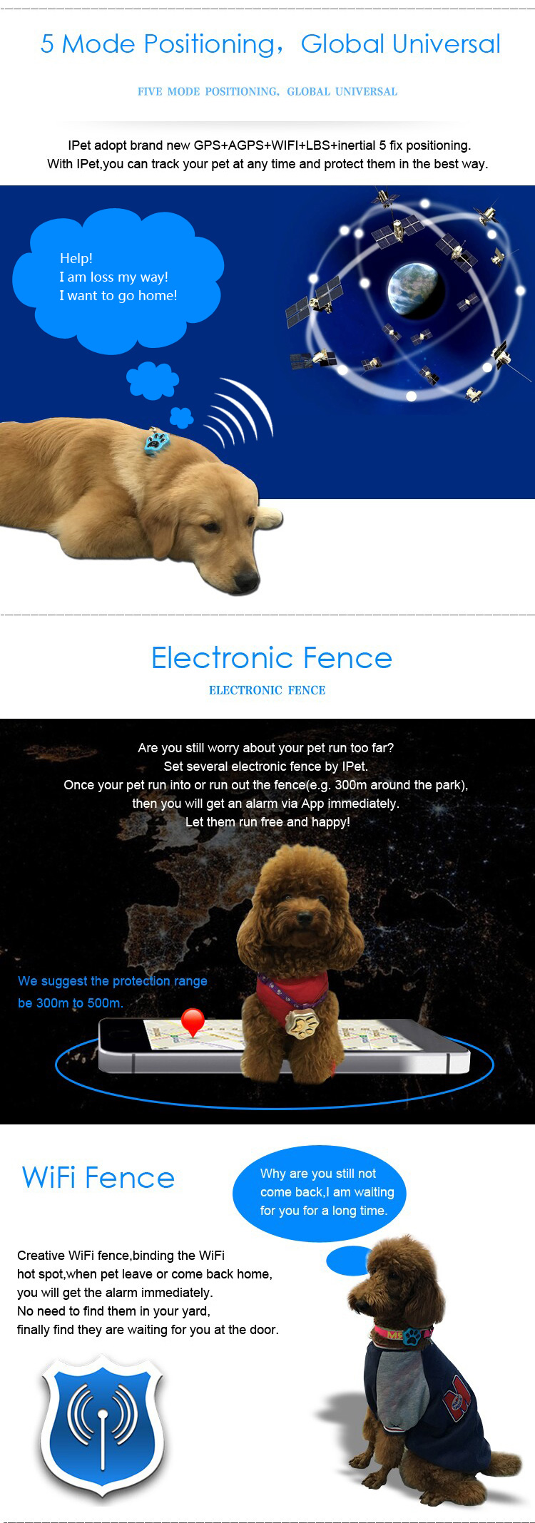 Mini Collar de perro GPS Tracker IP66 impermeable en tiempo Real los mapas de Google de Localizador para perro gato NIÑOS 2G Red App gratuita