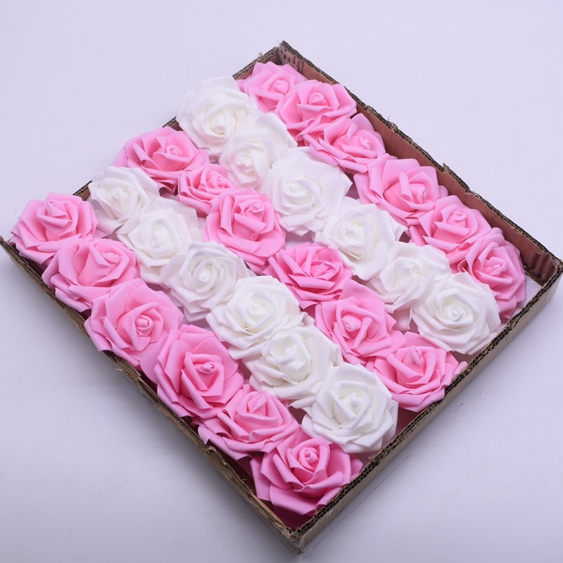 Venta, 10/20 cabezas, 8CM, nuevo artificiales de espuma de PE, ramo de flores rosas para novia, decoraciones de flores para boda, álbum de recortes, flores DIY