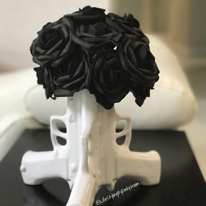 Venta, 10/20 cabezas, 8CM, nuevo artificiales de espuma de PE, ramo de flores rosas para novia, decoraciones de flores para boda, álbum de recortes, flores DIY