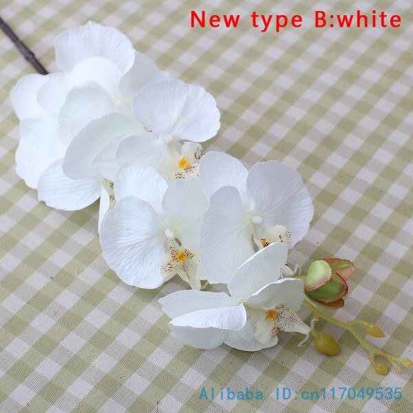 1 tallo flor Artificial de seda polilla orquídea mariposa orquídea para la nueva casa decoración de fiestas de bodas 6 tipos 12 colores F152