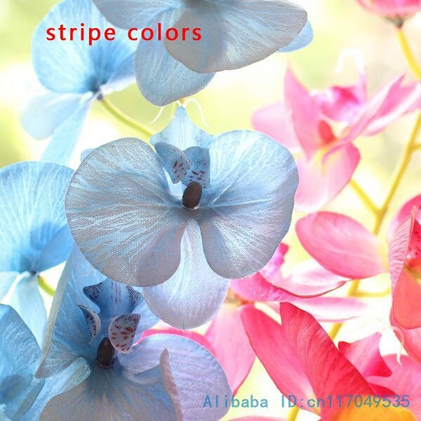 1 tallo flor Artificial de seda polilla orquídea mariposa orquídea para la nueva casa decoración de fiestas de bodas 6 tipos 12 colores F152