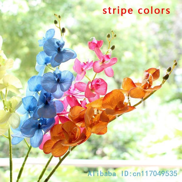 1 tallo flor Artificial de seda polilla orquídea mariposa orquídea para la nueva casa decoración de fiestas de bodas 6 tipos 12 colores F152