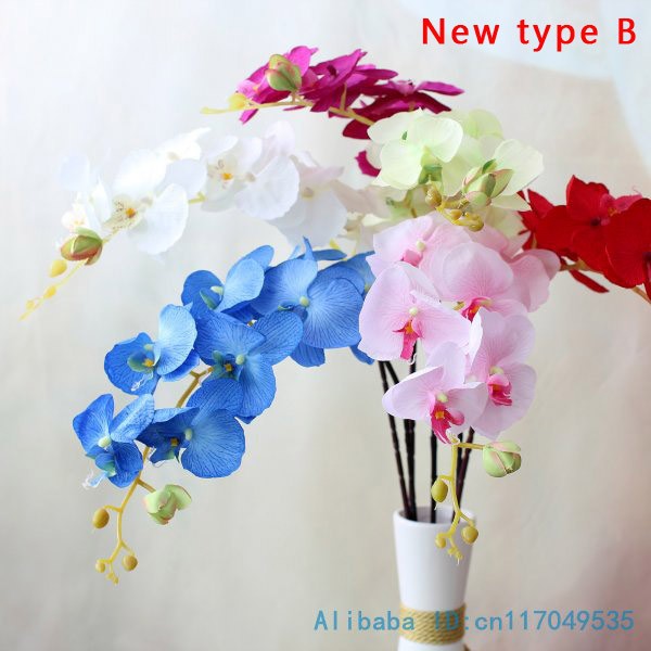 1 tallo flor Artificial de seda polilla orquídea mariposa orquídea para la nueva casa decoración de fiestas de bodas 6 tipos 12 colores F152