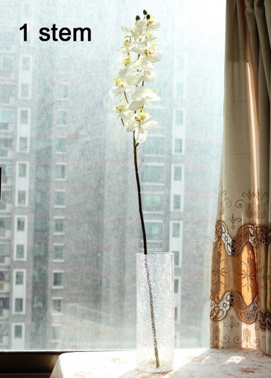 1 tallo flor Artificial de seda polilla orquídea mariposa orquídea para la nueva casa decoración de fiestas de bodas 6 tipos 12 colores F152