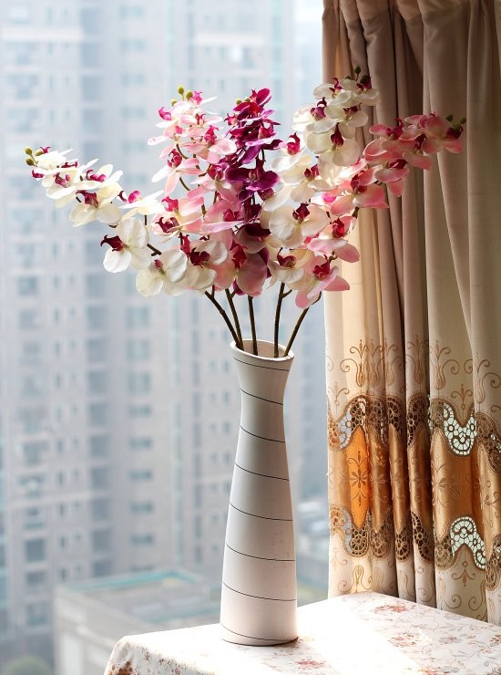1 tallo flor Artificial de seda polilla orquídea mariposa orquídea para la nueva casa decoración de fiestas de bodas 6 tipos 12 colores F152