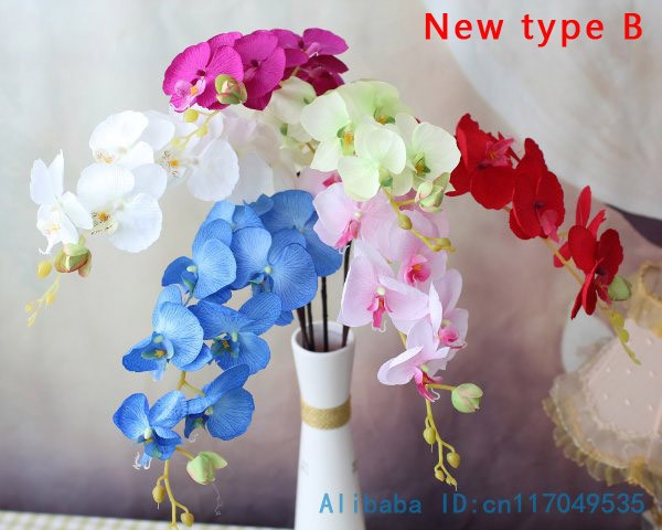1 tallo flor Artificial de seda polilla orquídea mariposa orquídea para la nueva casa decoración de fiestas de bodas 6 tipos 12 colores F152
