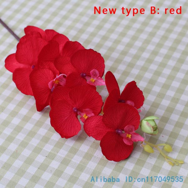 1 tallo flor Artificial de seda polilla orquídea mariposa orquídea para la nueva casa decoración de fiestas de bodas 6 tipos 12 colores F152