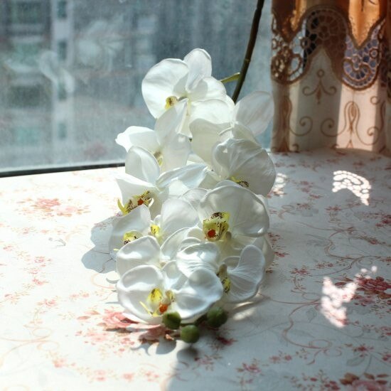 1 tallo flor Artificial de seda polilla orquídea mariposa orquídea para la nueva casa decoración de fiestas de bodas 6 tipos 12 colores F152