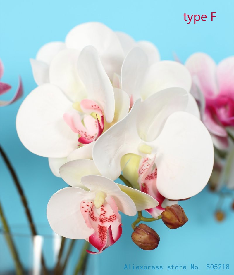 1 tallo flor Artificial de seda polilla orquídea mariposa orquídea para la nueva casa decoración de fiestas de bodas 6 tipos 12 colores F152