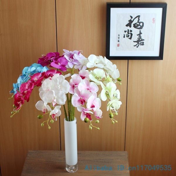 1 tallo flor Artificial de seda polilla orquídea mariposa orquídea para la nueva casa decoración de fiestas de bodas 6 tipos 12 colores F152