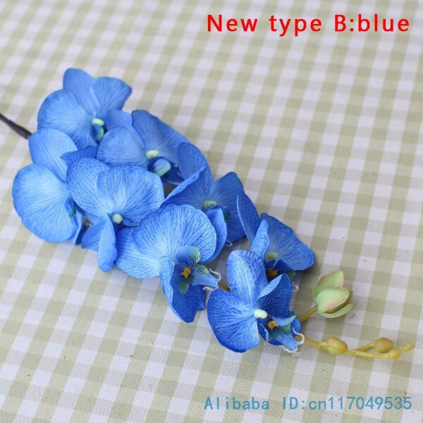 1 tallo flor Artificial de seda polilla orquídea mariposa orquídea para la nueva casa decoración de fiestas de bodas 6 tipos 12 colores F152