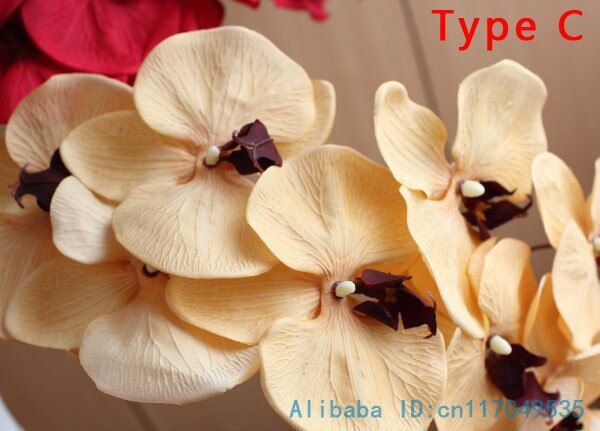 1 tallo flor Artificial de seda polilla orquídea mariposa orquídea para la nueva casa decoración de fiestas de bodas 6 tipos 12 colores F152