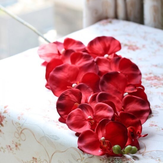1 tallo flor Artificial de seda polilla orquídea mariposa orquídea para la nueva casa decoración de fiestas de bodas 6 tipos 12 colores F152