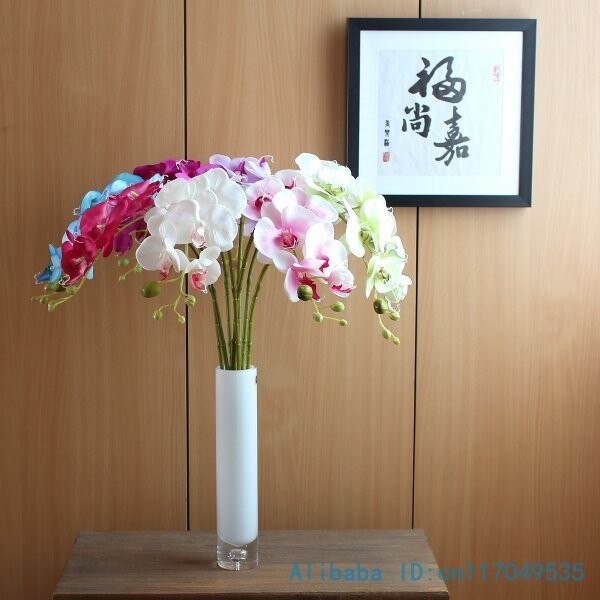 1 tallo flor Artificial de seda polilla orquídea mariposa orquídea para la nueva casa decoración de fiestas de bodas 6 tipos 12 colores F152