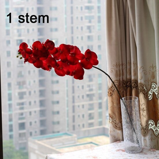 1 tallo flor Artificial de seda polilla orquídea mariposa orquídea para la nueva casa decoración de fiestas de bodas 6 tipos 12 colores F152