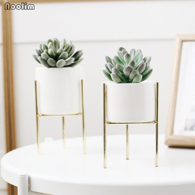 NOOLIM nórdicos de cerámica de arte del hierro florero minimalista floreros maceta para plantas de decoración del hogar para oficina café sin agujero NOOLIM nórdicos de cerámica de arte del hierro florero minimalista floreros maceta para plantas de decoración del hogar para oficina café sin agujero