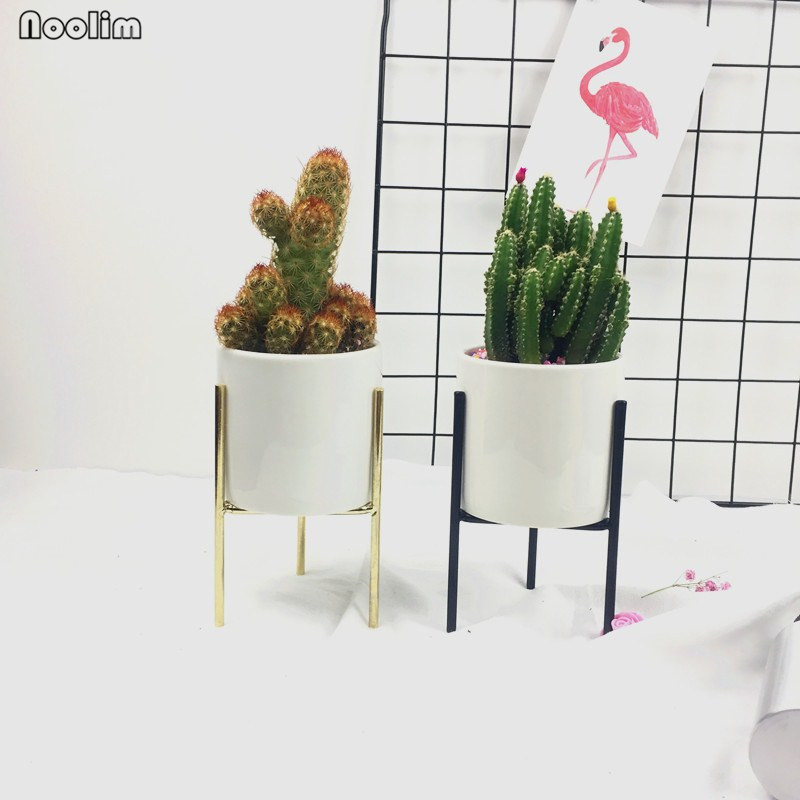 NOOLIM nórdicos de cerámica de arte del hierro florero minimalista floreros maceta para plantas de decoración del hogar para oficina café sin agujero NOOLIM nórdicos de cerámica de arte del hierro florero minimalista floreros maceta para plantas de decoración del hogar para oficina café sin agujero